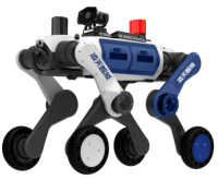 治安巡邏輪足機器狗（輪足，集成一體式遙控器+對講照明+警示燈+自主跟隨）